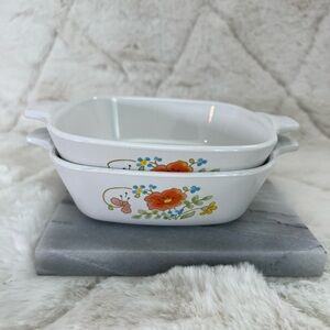 Vintage 2 Corning Ware Wildflower Small Casserole Dish P-43-B 2 3/4 Cup